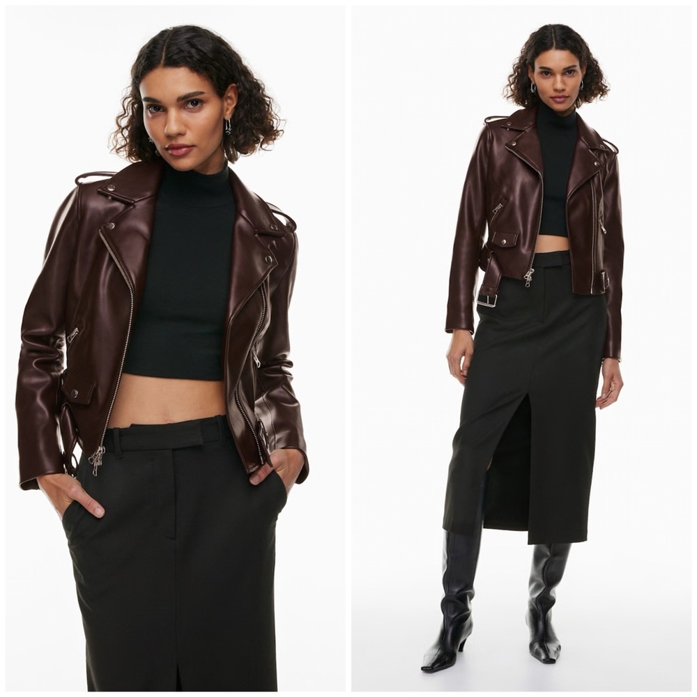 Aritzia Wilfred T-bird Jacket in Rich Mocha Brown Size M